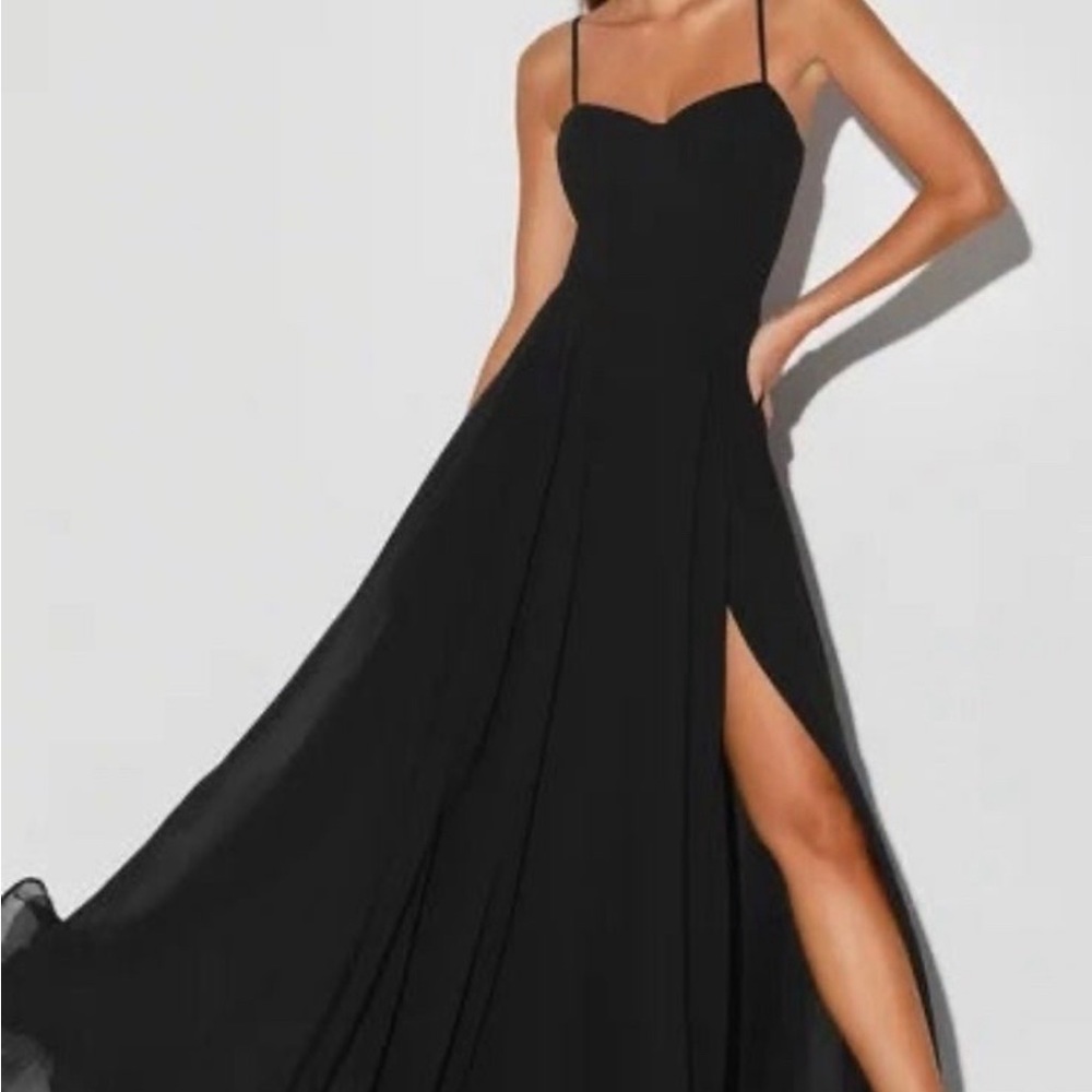 Cause for Commotion Black Pleated Bustier Maxi Dress